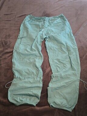 Parachute Jogger Rave Lightweight Cargo Pants Seafoam Green Light Blue XL
